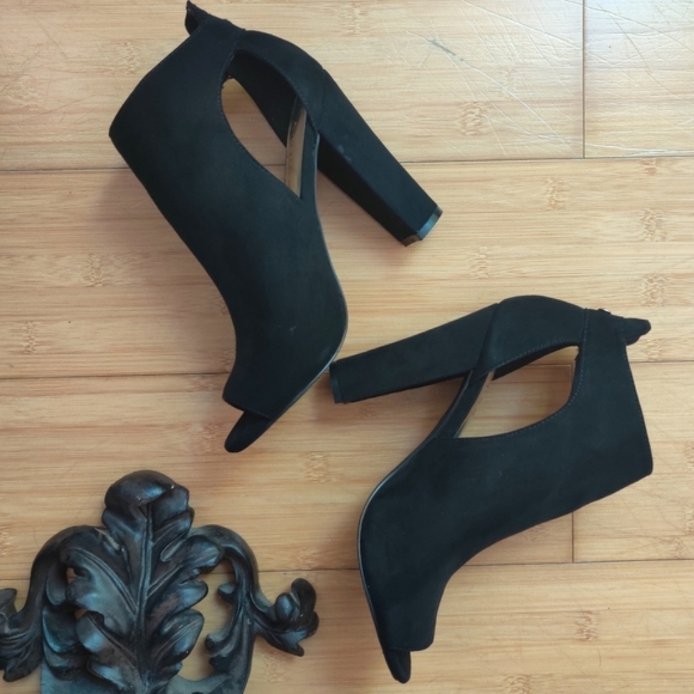 Guess Black Peep Toe Boots